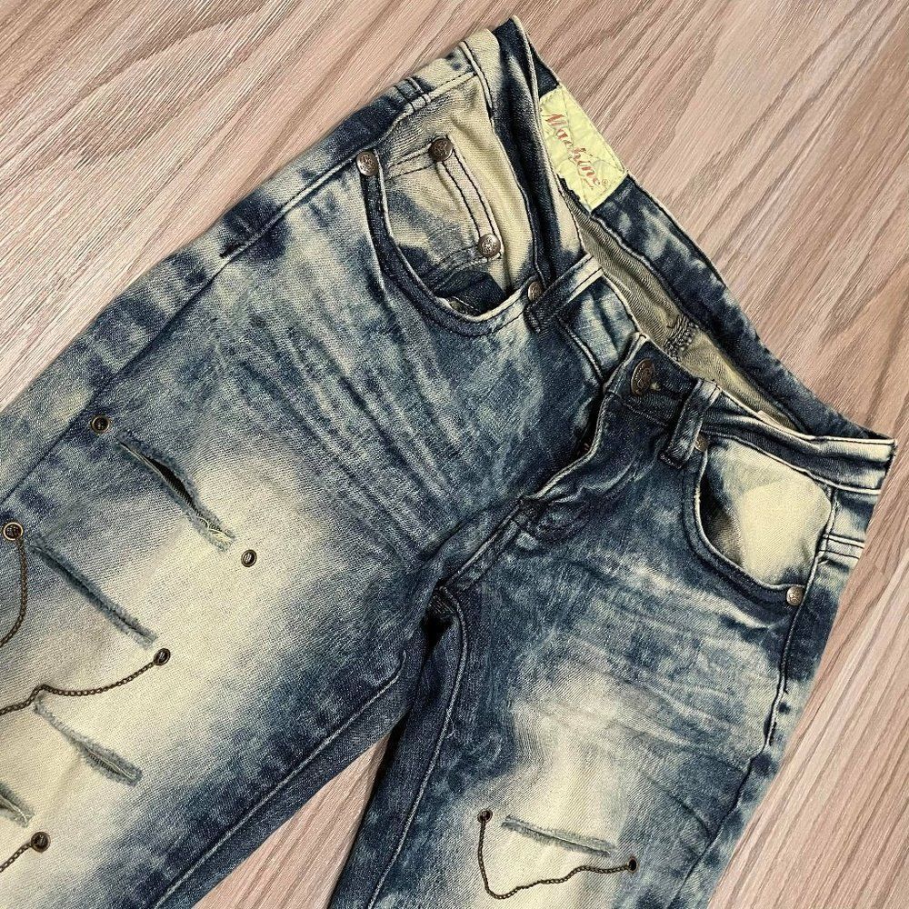 Machine Acid Wash Jeans - Picture 7 of 9